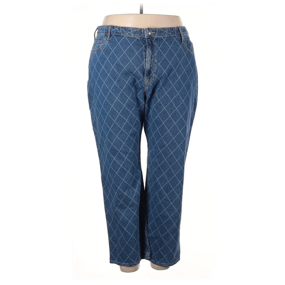 Hollister Ultra High-Rise Dad Jeans diamond pattern Size‎ 21S 35x29